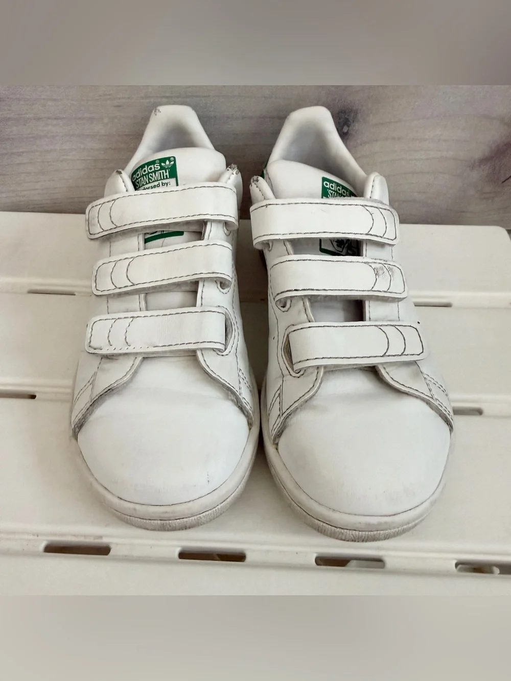 Adidas Stan Smith Shoes Green And White Size 13K Toddler Leather Sneakers